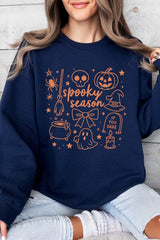 UL180-E3141 Halloween Doodle Graphic Sweatshirt $20