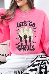 UL180-E3160 Letu2019s Go Ghouls Ghost Graphic Sweatshirt $20