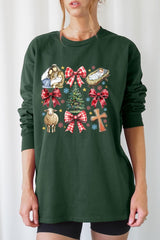 UL240P-E3219 Nativity Scene Christmas Graphic Plus Long Sleeve Tee $17
