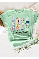 US3001-E3061CT Connecticut State Brushstroke Graphic Tee $12.5