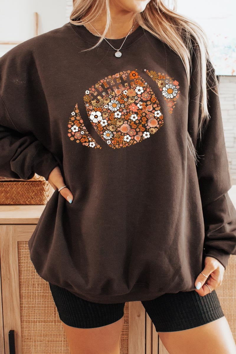 UL180P-E3133 Floral Football Graphic Plus Sweatshirt $25