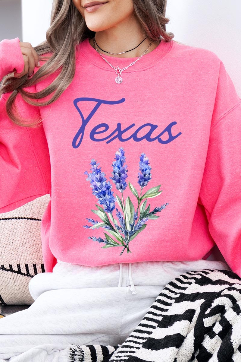 UL180-E3060 Texas Bluebonnet Graphic Sweatshirt $20