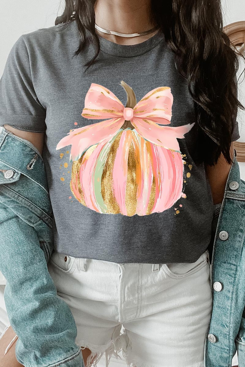 US3001-E3083 Brushstroke Pumpkin Graphic Tee $12.5