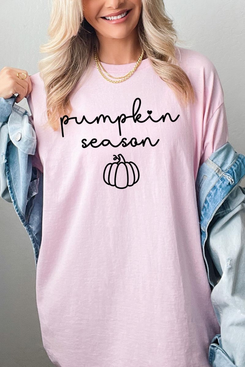 5000-E3152 Pumpkin Season Graphic Heavy Cotton Tee $9