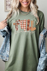 5000P-E3071 Fall Vibes Rustic Graphic Plus Heavy Cotton Tee $12.75