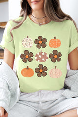 US3001P-E3117 Pumpkins & Flowers Fall Graphic Plus Tee $16