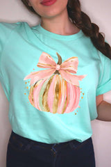 US3001P-E3083 Brushstroke Pumpkin Graphic Plus Tee $16