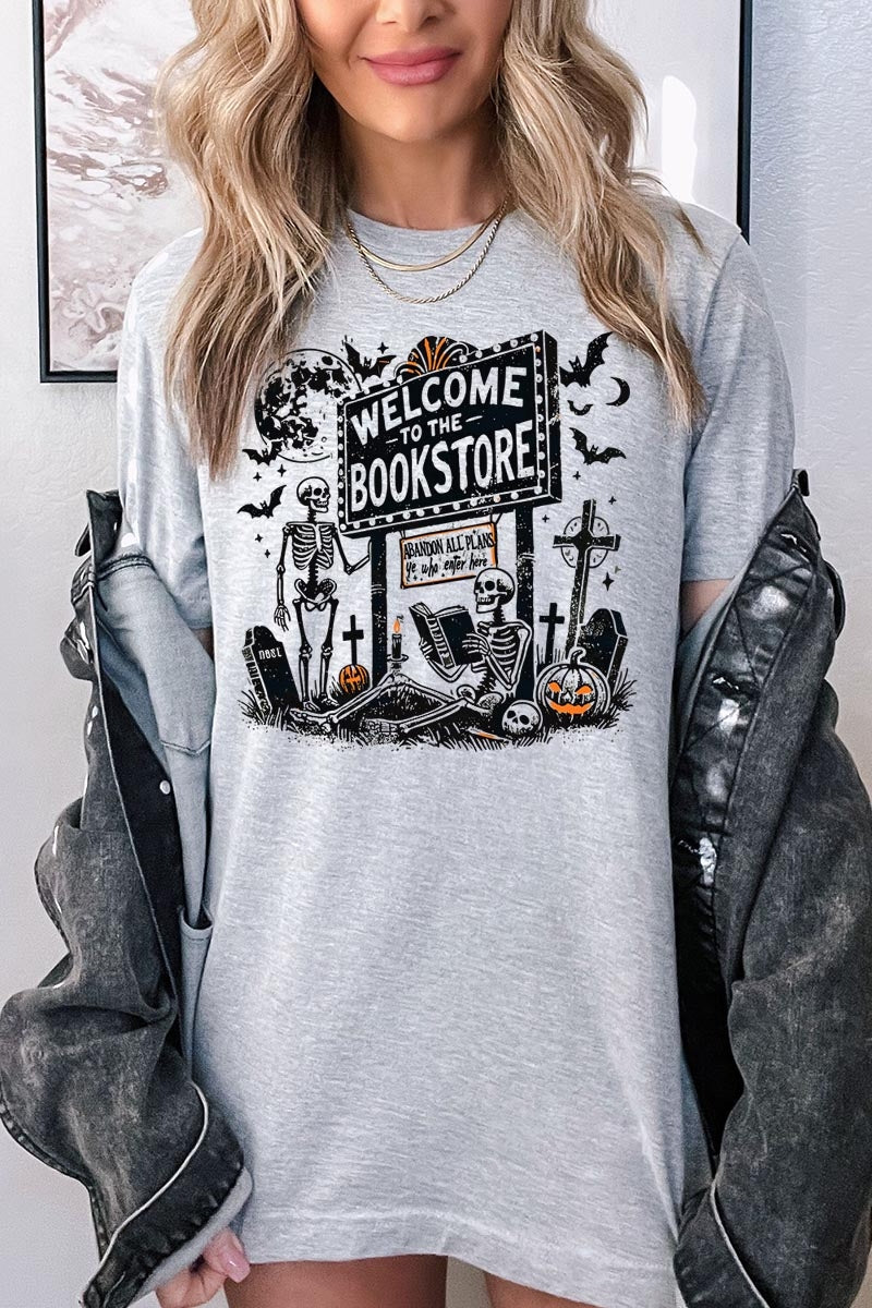 US3001-E3122 Bookstore Halloween Graphic Tee $12.5
