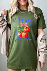 US3001P-E3070 Il Pomodoro Tomato Art Graphic Plus Tee $16
