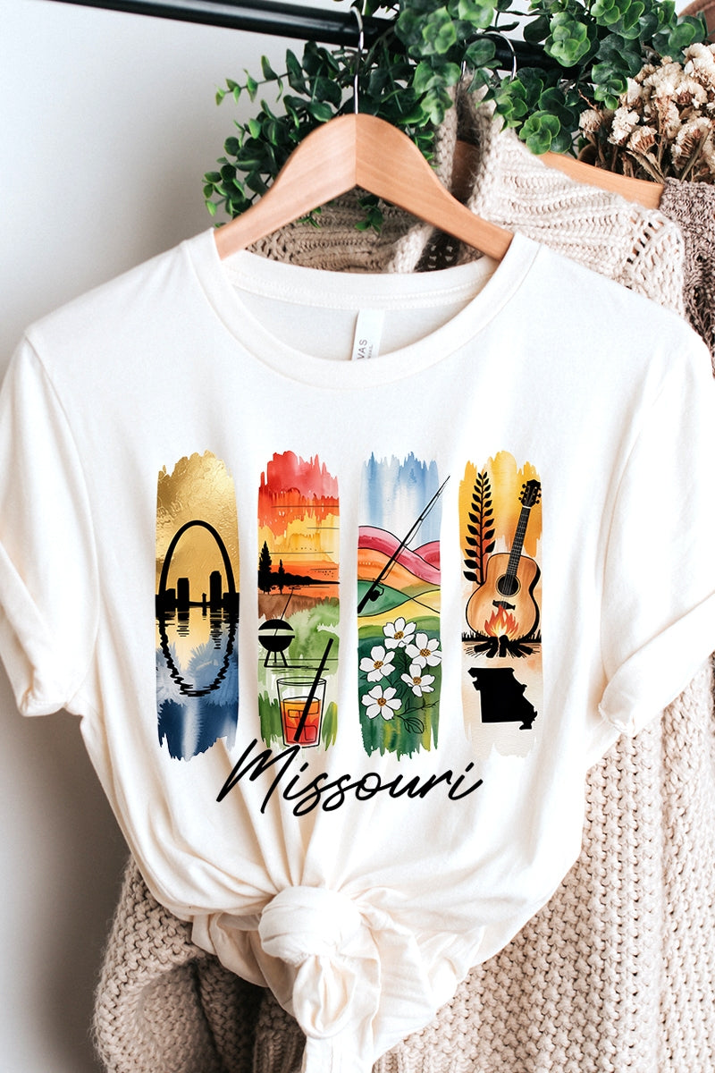 US3001P-E3061MO Missouri State Brushstroke Graphic Plus Tee $16
