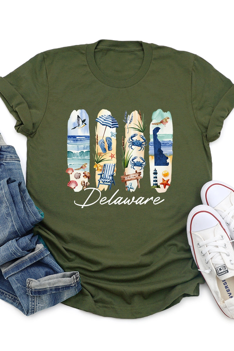 US3001P-E3061DE Delaware State Brushstroke Graphic Plus Tee $16