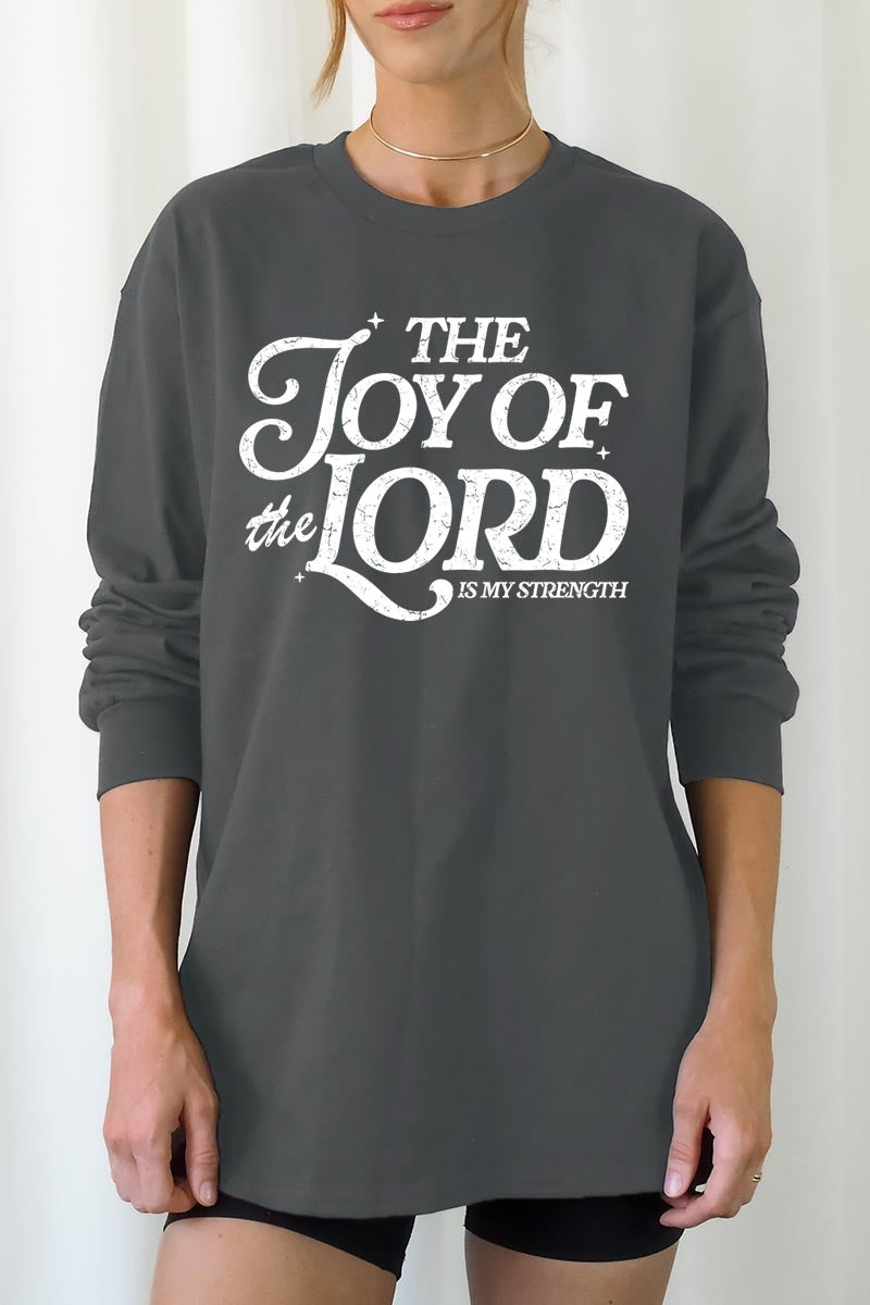 UL240P-E3179 Joy of the Lord Graphic Plus Long Sleeve Tee $17