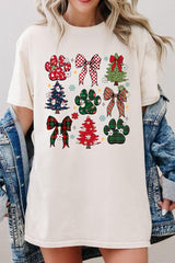 5000P-E3195 Christmas Bow Paw Graphic Plus Heavy Cotton Tee $12.75