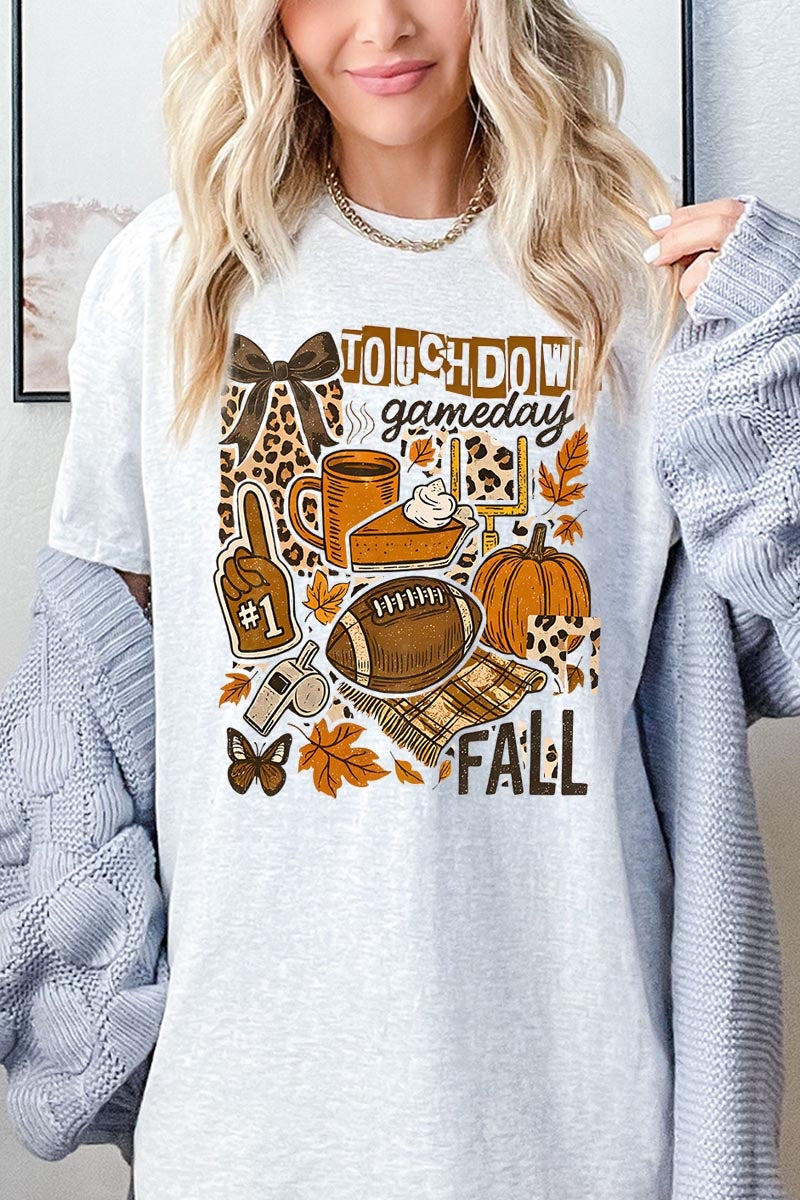 5000P-E3134 Fall Football Collage Plus Heavy Cotton Tee $12.75