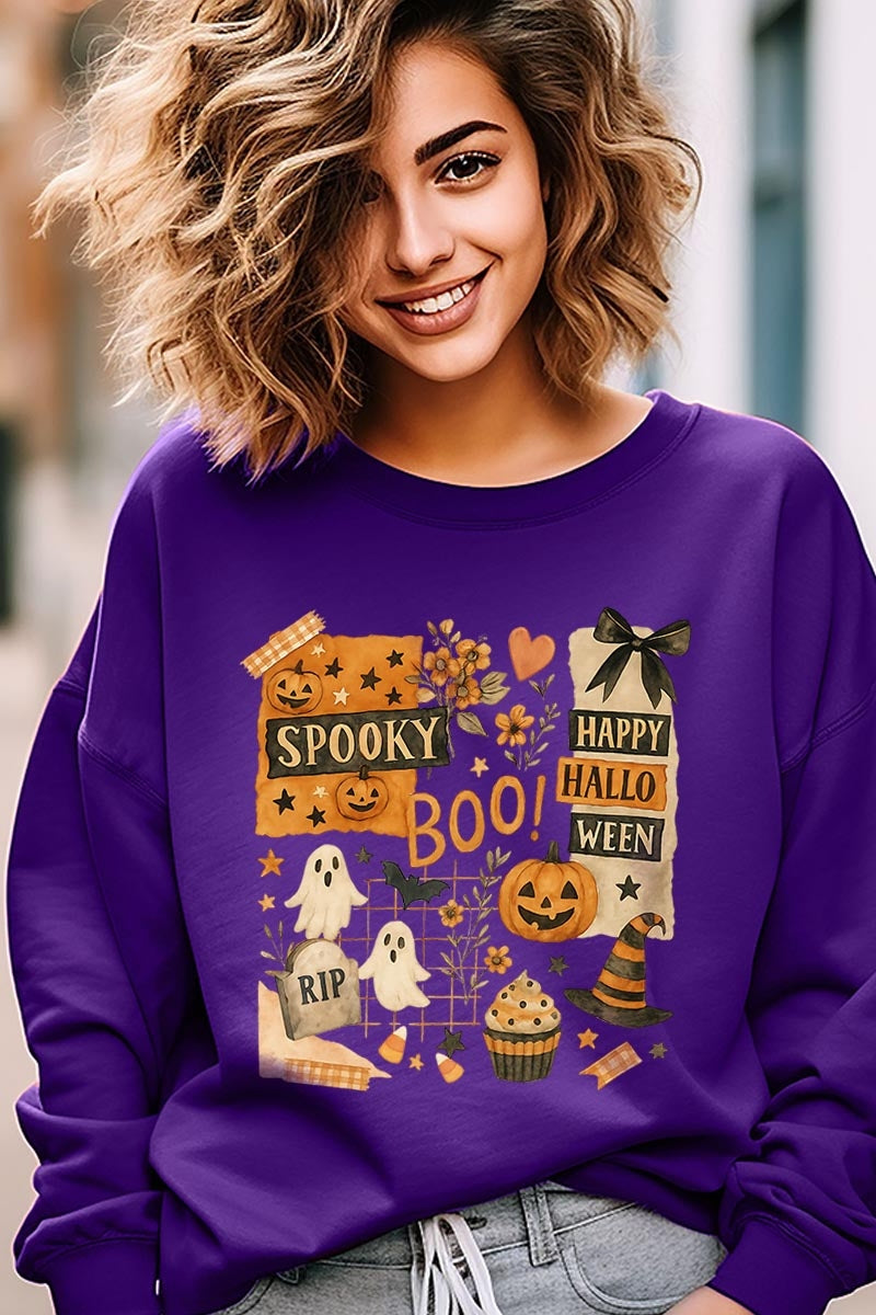 UL180-E3084 Halloween collage Graphic Sweatshirt $20