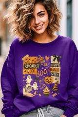 UL180P-E3084 Halloween collage Graphic Plus Sweatshirt $25