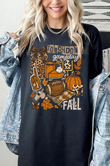 5000-E3134 Fall Football Collage Graphic Heavy Cotton Tee $9