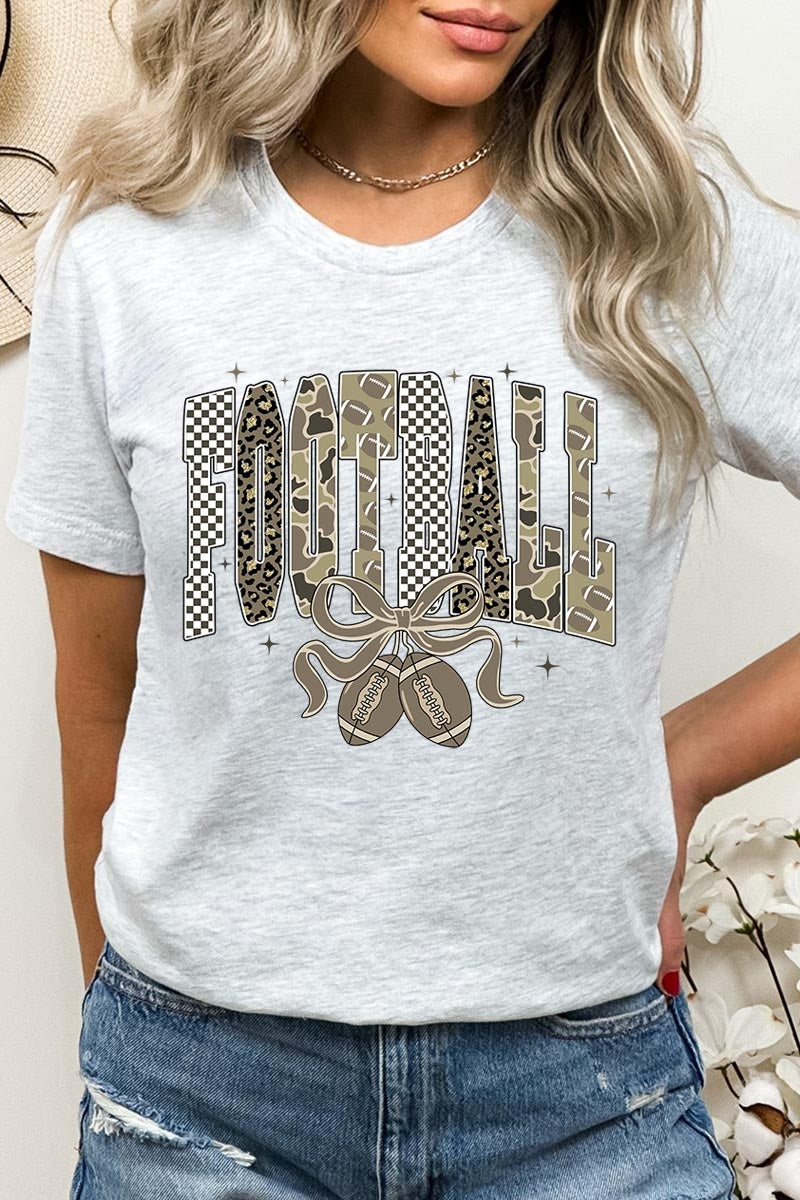 US3001P-E3132 Camo Football Graphic Plus Tee $16