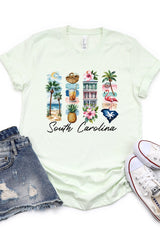 US3001-E3061SC South Carolina State Brushstroke Graphic Tee $12.5