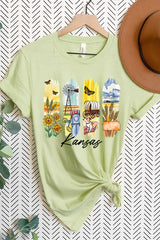 US3001-E3061KS Kansas State Brushstroke Graphic Tee $12.5