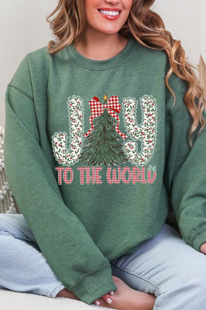 UL190-E3213 Joy to the World Graphic Sweatshirt $20