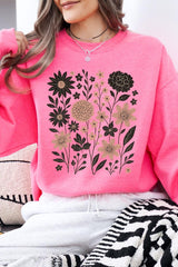 UL180-E3178 Fall Floral Garden Graphic Sweatshirt $20