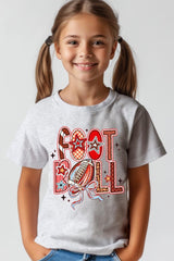 US3001Y-E3053Z Brushstroke Football Kids Graphic Tee $11
