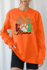 UL240P-E3194 Dog Mama Christmas Paw Graphic Plus Long Sleeve Tee $17