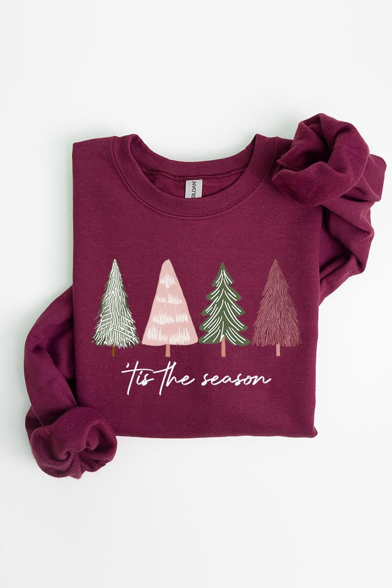 UL180-E3218 Rustic Christmas Trees Graphic Sweatshirt $20