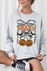 UL240-E3085 Pumpkin Cherries Graphic Long Sleeve Tee $13.75