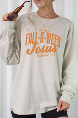 UL240P-E3143 Are You Fall O Ween Jesus Plus Long Sleeve Tee $17