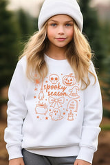 UL180B-E3141Z Halloween Doodle Kids Graphic Sweatshirt $20