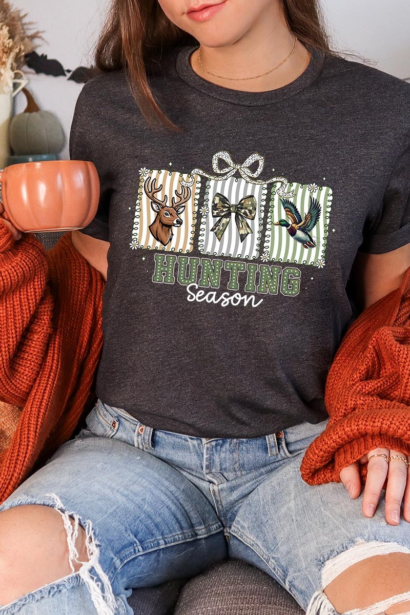 US3001-E3192 Deer & Duck Hunting Season Graphic Tee $12.5
