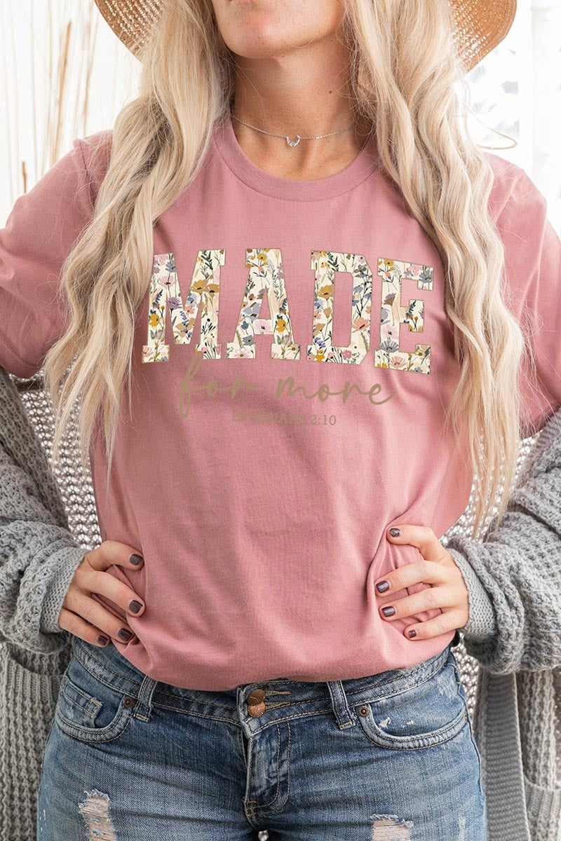 US3001P-E3068 Made for More Faith Graphic Plus Tee $16