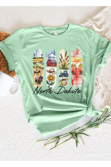 US3001P-E3061ND North Dakota State Brushstroke Graphic Plus Tee $16
