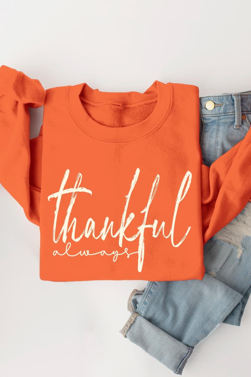 UL180-E3170 Thankful Graphic Sweatshirt $20