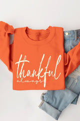 UL180P-E3170 Thankful Graphic Plus Sweatshirt $25