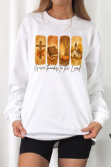 UL240P-E3169 Give Thanks To The Lord Graphic Plus Long Sleeve Tee $17