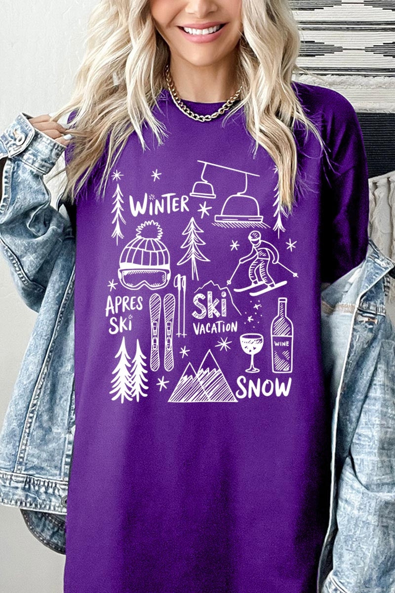5000P-E3188 Ski Doodle Graphic Plus Heavy Cotton Tee $12.75