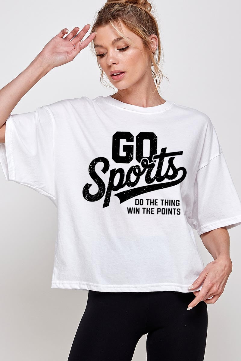 CTS-E3103 Go Sports Graphic Relaxed Crop Top $11