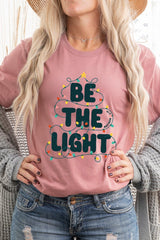 US3001P-E3202 Be the Light Christmas Graphic Plus Tee $16