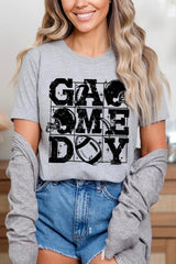 US3001-E3073 Distressed Game Day Graphic Tee $12.5