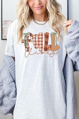 5000-E3071 Fall Vibes Rustic Script Graphic Heavy Cotton Tee $9
