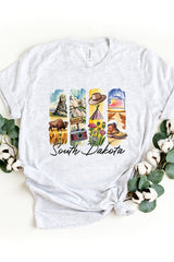 US3001-E3061SD South Dakota State Brushstroke Graphic Tee $12.5