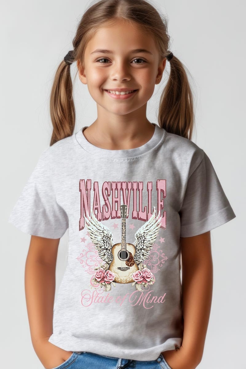 US3001Y-E3157Z Nashville Rose Kids Graphic Tee $11