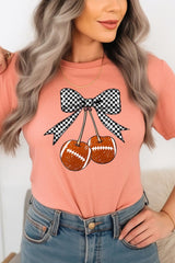 US3001P-E3055 Football Cherries Graphic Plus Tee $16