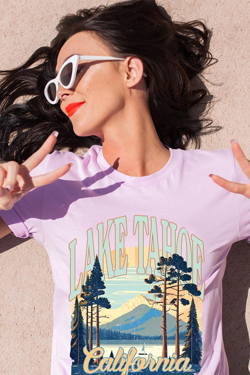 US3001-E3059 Lake Tahoe Graphic Tee $12.5