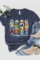 US3001P-E3061PA Pennsylvania State Brushstroke Graphic Plus Tee $16