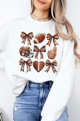 UL180-E3054 Cute Football and Bow Graphic Sweatshirt $20
