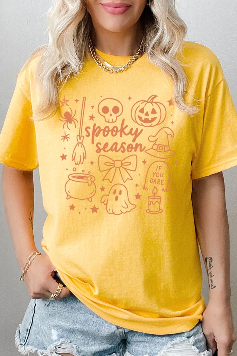 5000-E3141 Halloween Doodle Graphic Heavy Cotton Tee $9